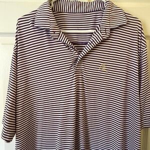 Rhoback Navy and White Striped Polo Shirt